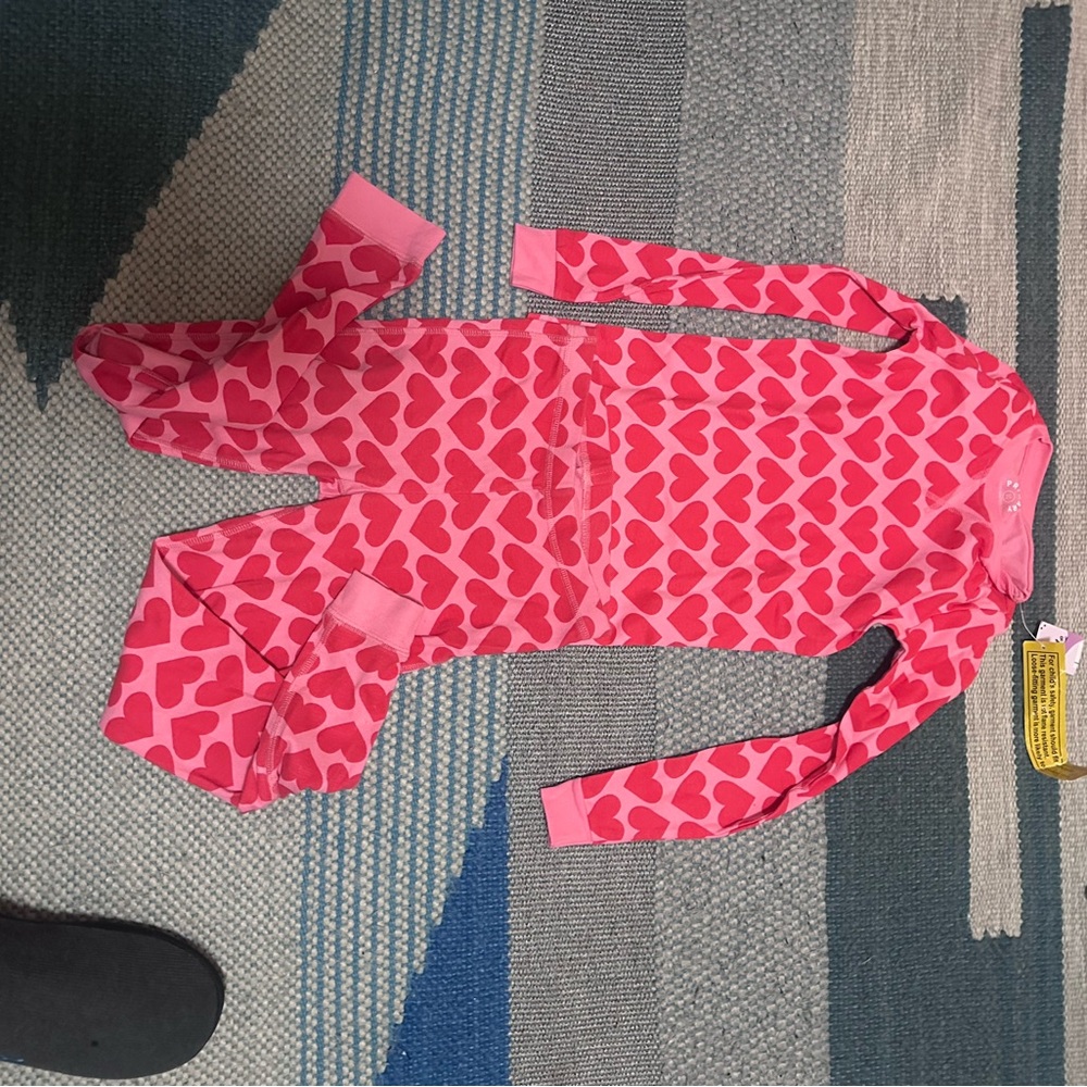 Primary Pink and Red Heart Kids Pajama Set